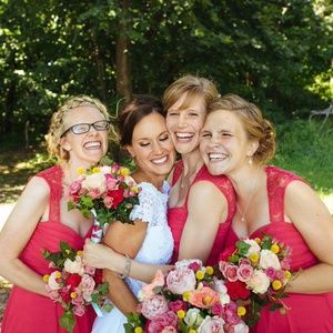 Pink Chiffon and Lace Cocktail Dress